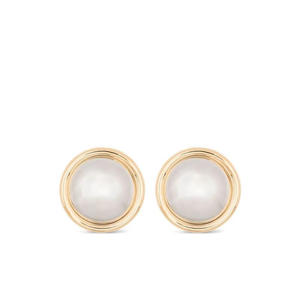 JACQUEMUS Oval Pearl Earrings Women METALLIC